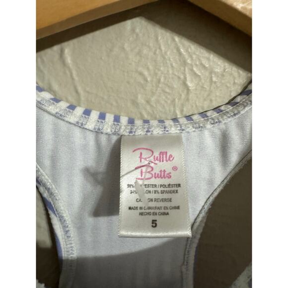 Ruffle Butts Seersucker Stripe Tankini Top Size 5 - Picture 3 of 5